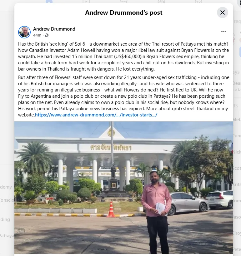 Andrew Drummond's post about Adam Howell outside court